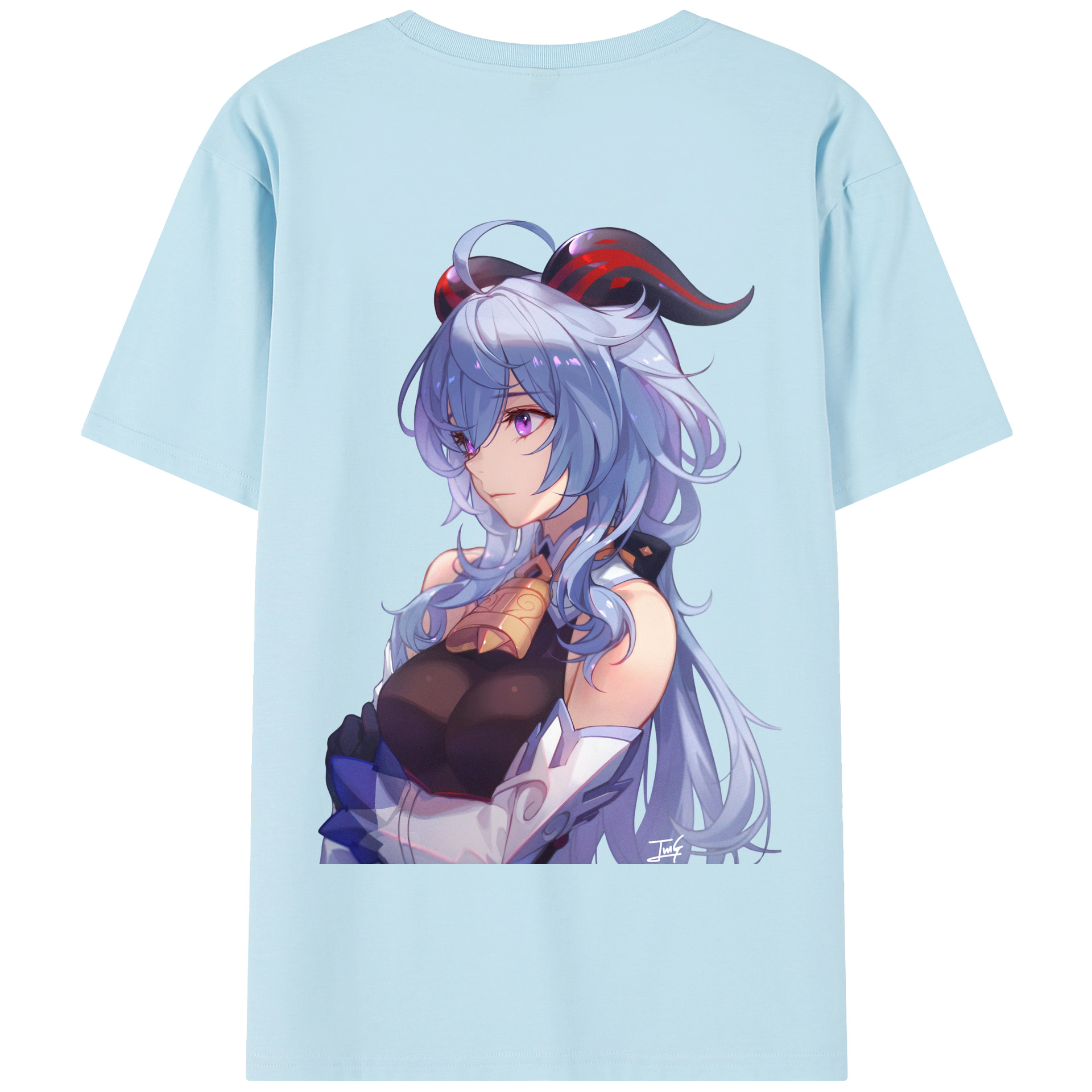 げんし神 甘雨 かんう genshin Ganyu 綿100％半袖Tシャツ（背面プリント）